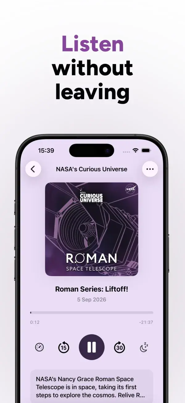 Schermata di Linkboard: Ascolta i podcast senza uscire