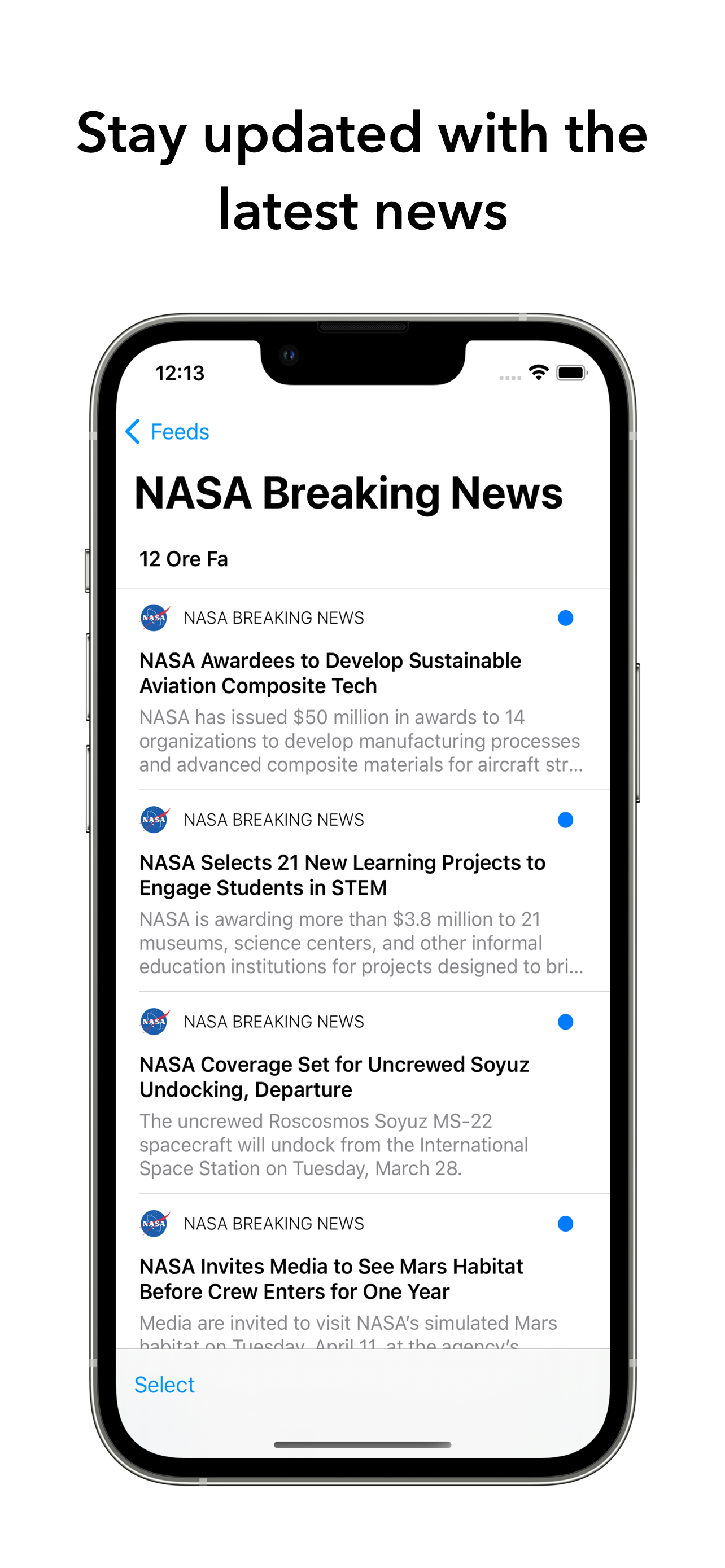Linkboard RSS feed reader App Screenshot