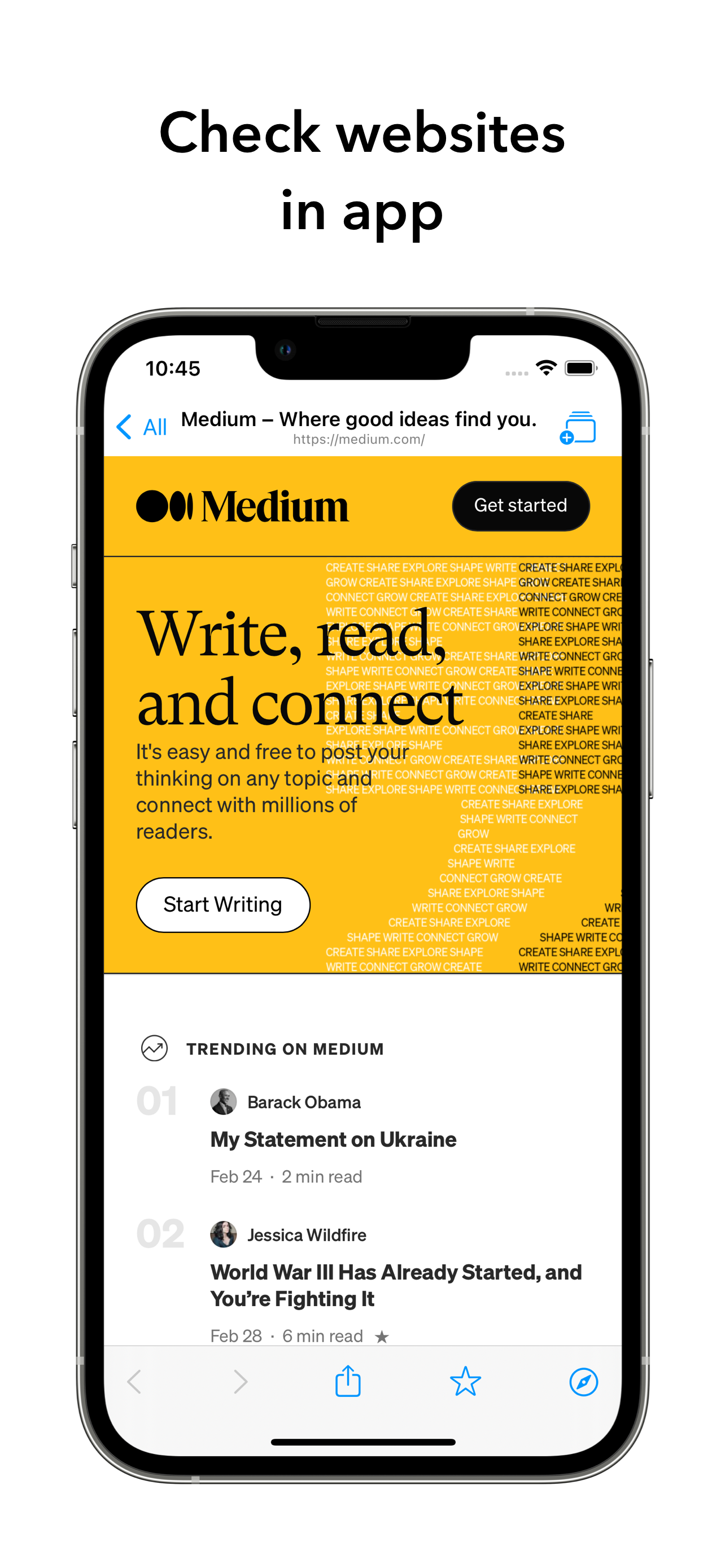 Linkboard Visit your websites App Screenshot