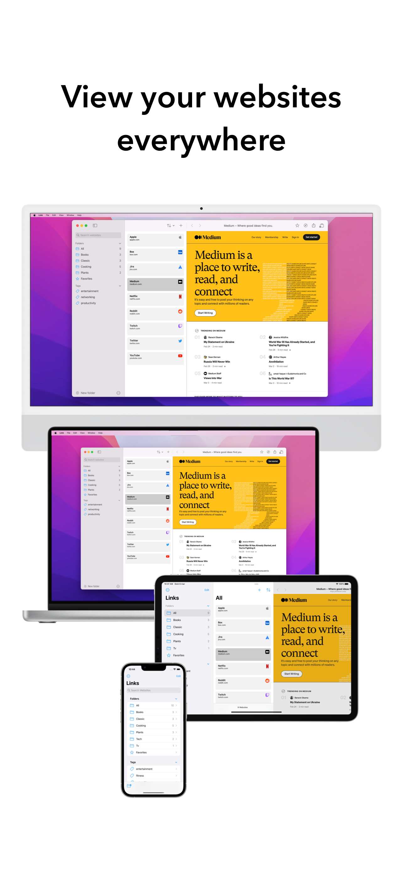 Linkboard Synchronized between devices App Screenshot